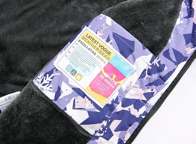 Keevoom Girl's Ski Jacket Winter Warm Thick Snow Coat Windproof Kids Outdoor Hooded Jackets