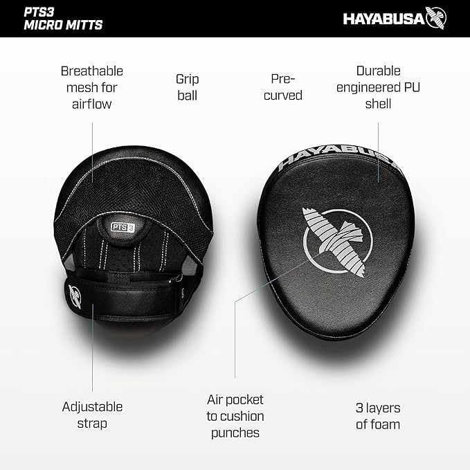Hayabusa PTS 3 Focus Mitts Pair - Black, Micro