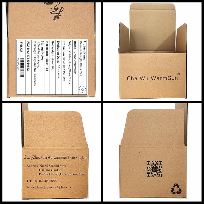 ChaWuWarmSun [S] Keemun KongFu Black Tea,6oz/170g,Kong Fu Tea Loose Leaf,Chinese QiMen HongCha