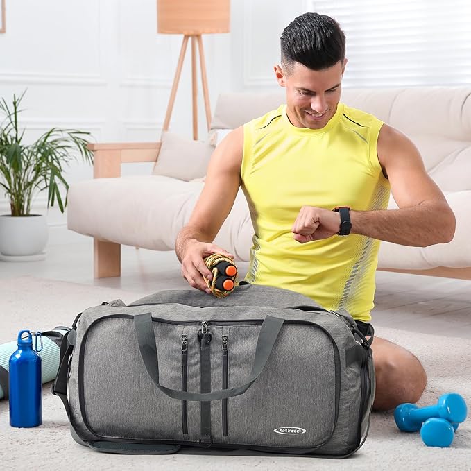 G4Free 40L/65L Foldable Duffel Bag, Water-Repellent Travel Backpack, Lightweight Carry Bag for Overnight Weekender Sports Men Women