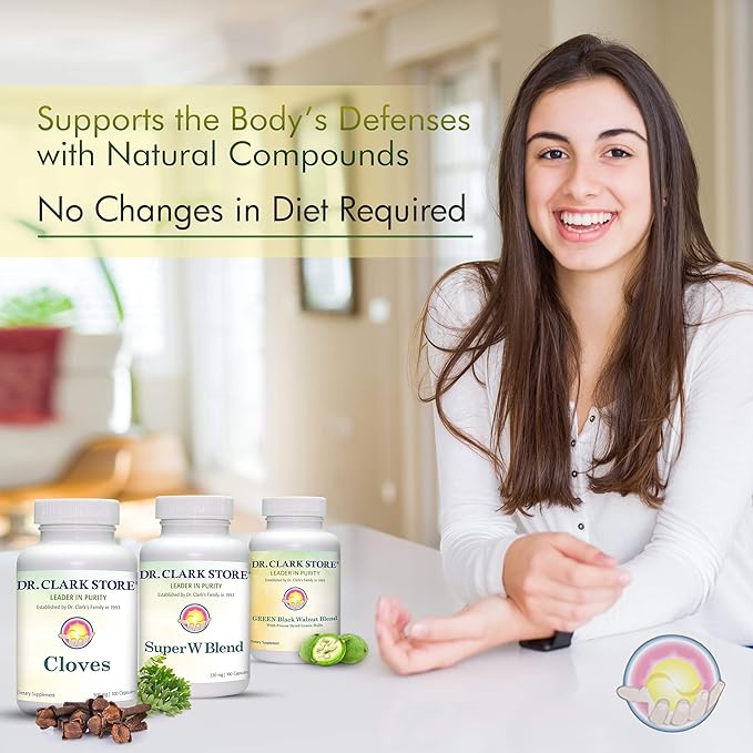 Dr. Clark Store Intestine Support & Cleanse Kit - with Freeze-Dried Green Black Walnut Hulls, Wormwood, and Cloves-Helps Maintain Optimum Intestinal Function