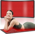 Red Light Therapy Pad for Body 406 LEDs 660nm & 850nm, 60W Foldable Near Infrared Light Mat with 5 Level Heating Mode, Smart Temp & Timer, Back, Waist, Shoulder Muscle & Pain Relief