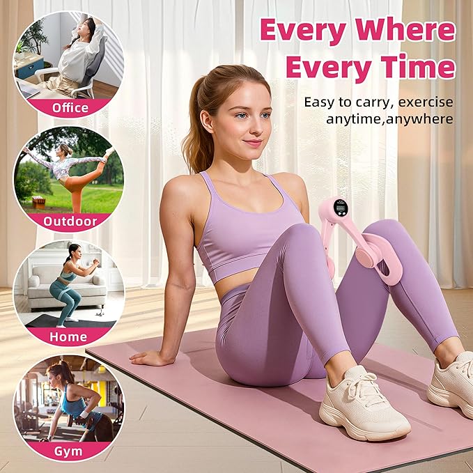 Thigh Master, Pelvic Floor Strengthening Device with Display Counter Hip Trainer Kegel Exerciser, Leg Inner Thigh Trainer Pelvic Floor Muscle Trainer, Thigh Exercise Workout Equipment for Home