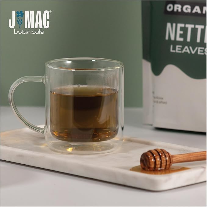 J MAC BOTANICALS Organic Nettle Leaf Herbal Tea (4 oz, 50+ Cups) Certified USDA Organic, Dried stinging nettle tea, 1 Pound Bulk Bag, Urtica dioica