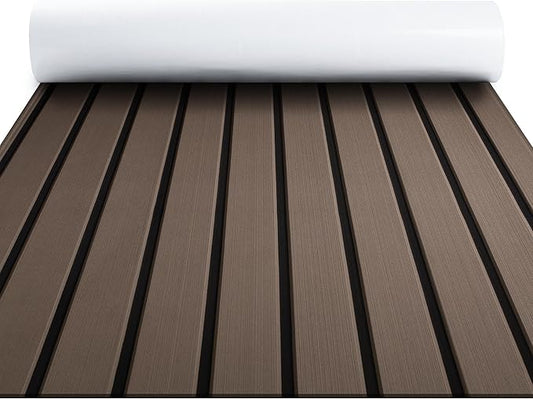 FOCEAN Boat Flooring EVA Foam Boat Decking Faux Teak Marine Flooring Boat Mat Boat Carpet Sheet for Motorboat RV Yacht Kayak Surfboard, 94.5"x 47.2"/35.4"/23.6"/15.7"