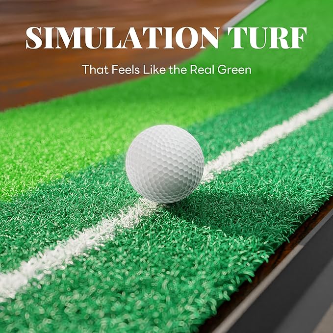 Golf Putting Green Indoor Putting Mat Golf Practice Green for Indoor Training Matt Set with Auto Ball Return, Men's Gifts Accessories for Golfers, Home Office Backyard Use, with 3 Balls