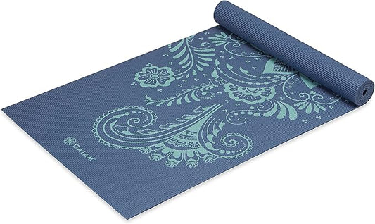 Gaiam Yoga Mat - Premium 5mm Print Thick Non Slip Exercise & Fitness Mat for All Types of Yoga, Pilates & Floor Workouts (68" x 24" x 5mm)