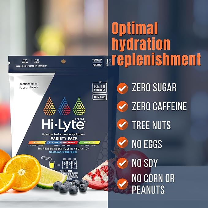 Hi-Lyte Pro Hydration Packets - 15 Individual Drink Packets | Variety Pack | Flavored Electrolyte Powder | Sugar-Free, Zero Carb, Zero Calorie