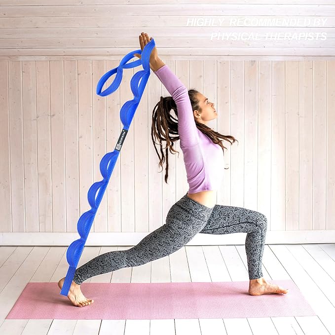 Premium Durable Stretch Straps with Loops, Stretching Strap for Physical Therapy, Multi-Loop Yoga Strap Fitness Exercise Strap for Yoga, Pilates, Dance, Flexibility&Exercise