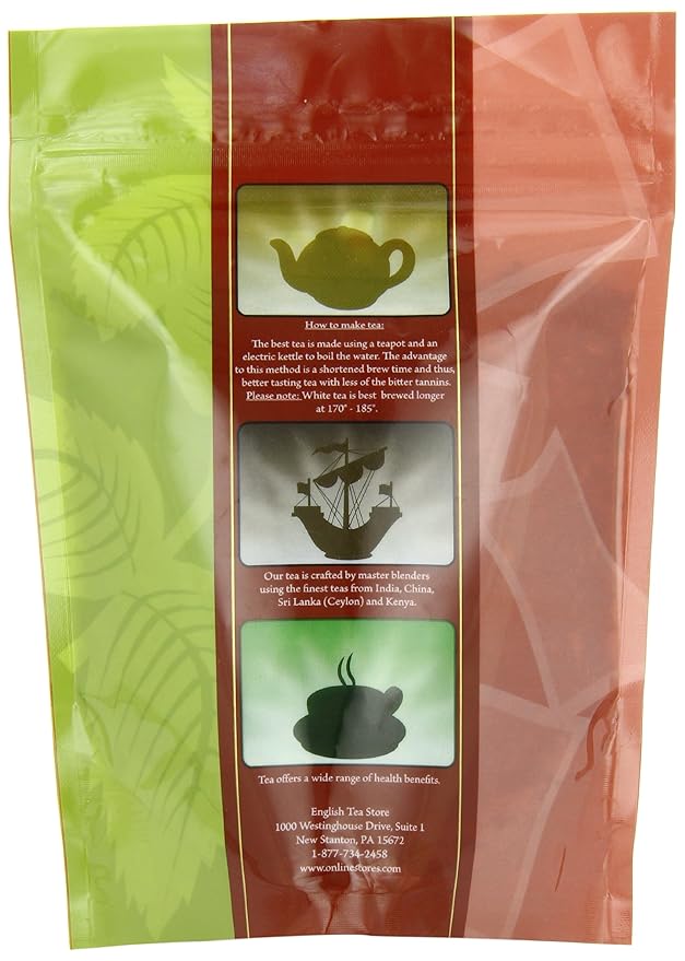 English Tea Store Loose Leaf, British Earl Grey Flavored White Tea, 2 Ounce