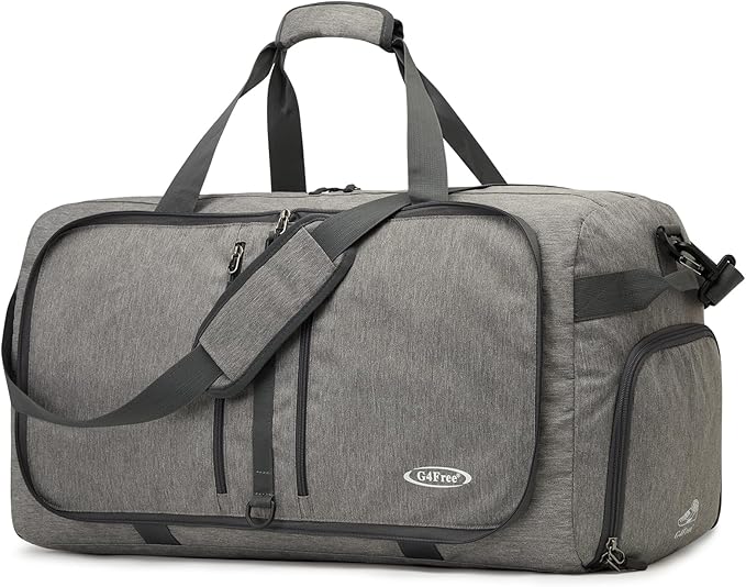 G4Free 40L/65L Foldable Duffel Bag, Water-Repellent Travel Backpack, Lightweight Carry Bag for Overnight Weekender Sports Men Women