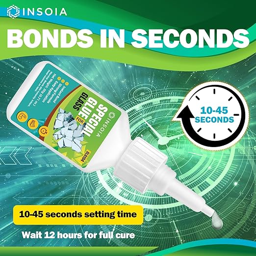 Glass Glue, 20g Clear Super Glue for Glass Repair Quick Fix Glass Adhesive Heavy Duty Strong Crazy Instant Glue for Bonding Glass, Acrylic, Ceramics, Mirrors, DIY Crafts