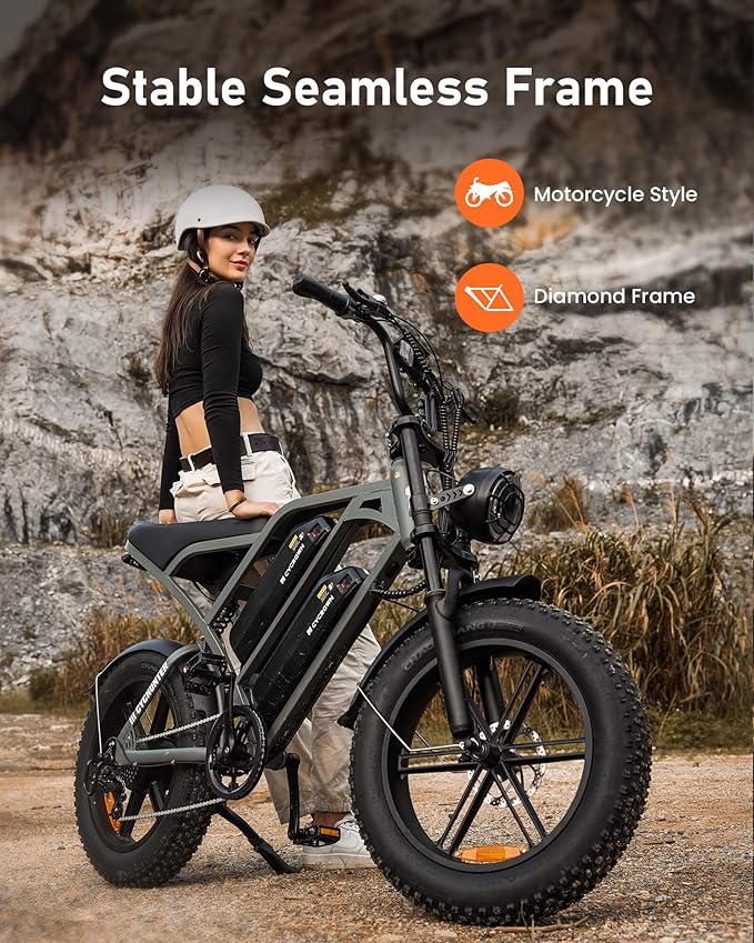 Electric Bike for Adults,Peak 1000W/1500W Motor,20/28MPH 55-150Mile ebikes for Adults with 10.4AH/13AH/26AH Battery,20" Fat Tire Electric Dirt Bike Commuting Off Road Ebike, UL2849