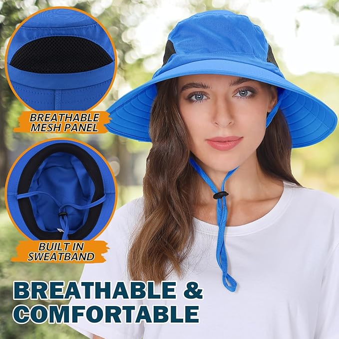 EINSKEY Wide Brim Sun Hat, UPF 50+ UV Protection Waterproof Packable Bucket Hat for Men & Women, Fishing Hiking Beach Garden