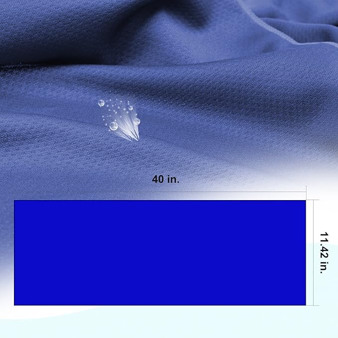 Biange Cooling Towel (Pack of 20, 40"x12") with Pouches for Sports, Workout, Fitness, Gym, Yoga, Golf, Pilates, Travel, Camping & More