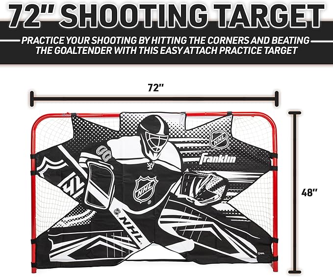 Franklin Sports NHL Street Hockey Goalie Shooting Target - Shooter Tutor Hockey Goal Practice Target - Street Hockey Net Goalie Target - Easy Attach Targe