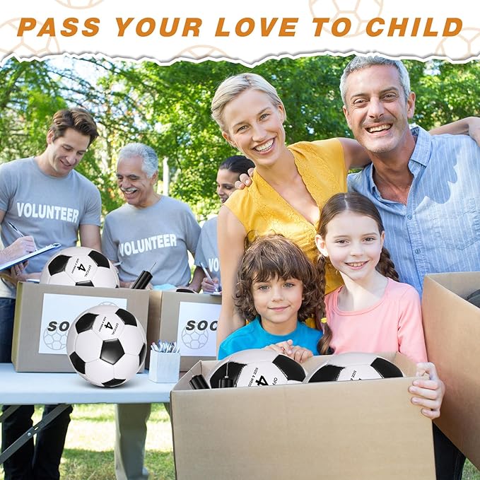 Sotiff 24 Pcs Size 5/4 Soccer Ball Bulk with 24 Pump Deflated Soccer Balls for Kids Teen Football Bulk for Game Training School Team Sports Adults Player Practice Outdoor