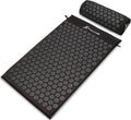 ProsourceFit Acupressure Mat and Pillow Set for Back/Neck Pain Relief and Muscle Relaxation, Large - Gray/Gray