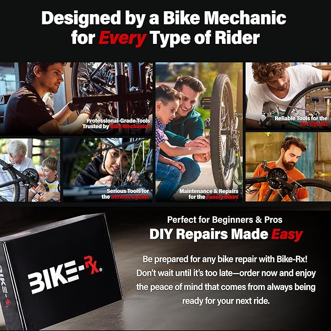 Elite 37pc Bike Tool Kit – Bicycle Repair Set for Mountain, Road, BMX & Ebikes, w/Chain Breaker, Tire Repair, Maintenance Kit & Lock Case