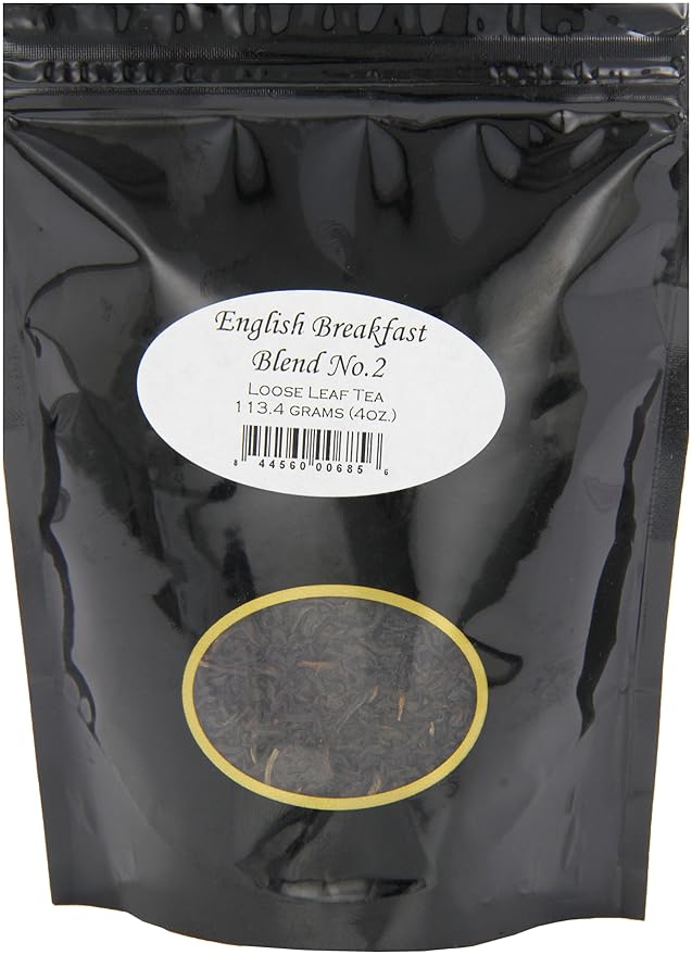 English Breakfast Tea No. 2 by English Tea Store | Loose Leaf Black Tea | Bold Smooth Flavor from Assam Ceylon Kenya | Great with Milk | Medium Caffeine | 4oz Pouch