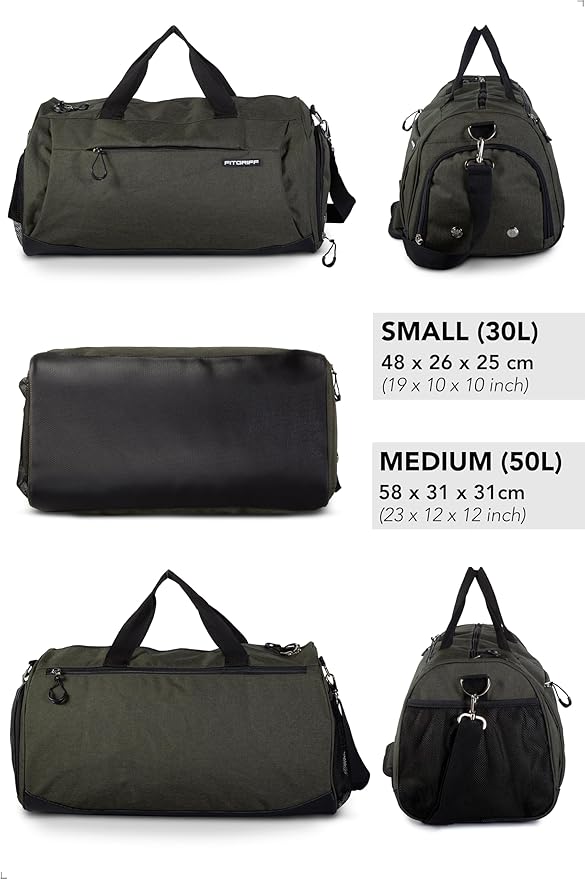 Fitgriff® Gym Bag for Men & Women with Shoe & Wet Compartment - Duffle Bag for Travel, Sports, Fitness & Workout