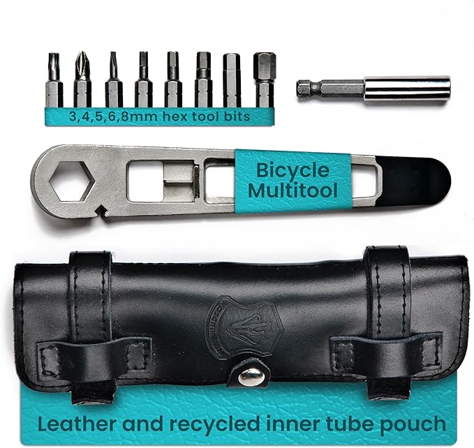FULL WINDSOR -The Nutter Bicycle Multi Tool–Portable Cycling Repair Kit for MTB, Road & Dirt Bikes – Includes Spanner, Magnetic Bit, Tire Levers & Bottle Opener–Compact Black Case for On-the-Go Fixes
