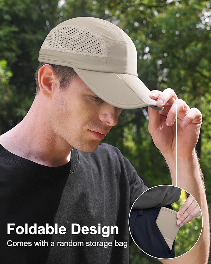 GADIEMKENSD Mens Folding Outdoor Hat Long Brim UPF 50+ Sun Protection