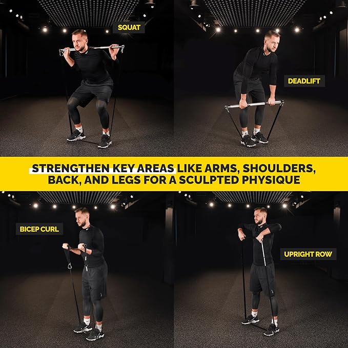 Long Resistance Bands for Working Out Men and Women - Set of 5 Pull-Up Bands, Rubber Handles and Door Anchor - Workout Bands Resistance for Men - Exercise Bands Resistance Bands Set