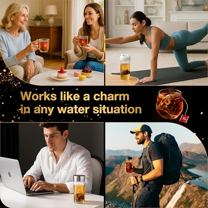 Ginseng Six Treasure Tea - Traditional Kidney Tea for Men & Women, Natural Herbal Formula Bags with 6 Precious Ingredients, Gift for Spouses, Wellness Seekers, Fitness Lovers(1 Pack/25 Bags)