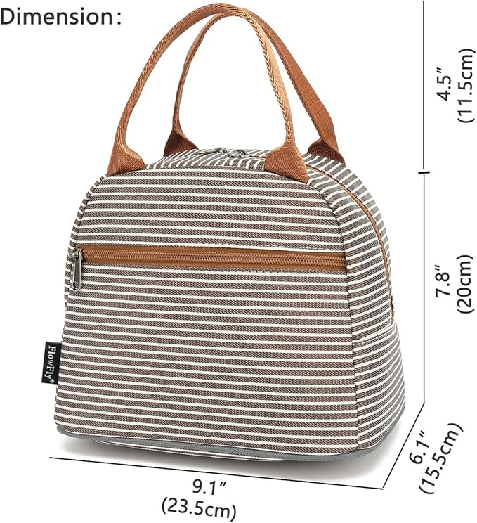 FlowFly Insulated Lunch Cooler Bag - Tote Bag Organizer for Women/Men, Coffee