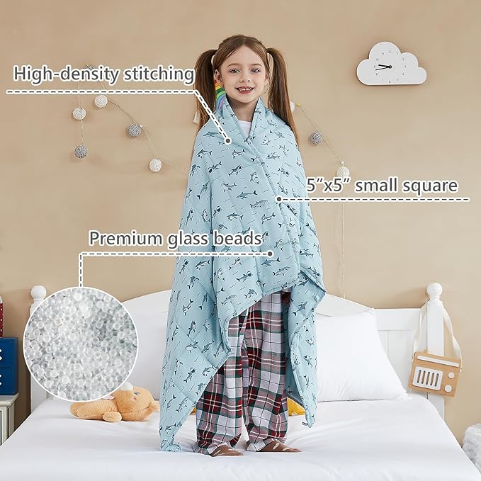 L'AGRATY Weighted Blanket - 36"x48" 5lbs Weighted Blanket Microfiber Material with Glass Beads Small Blanket for All-Season Summer Fall Winter Soft Thick Blanket