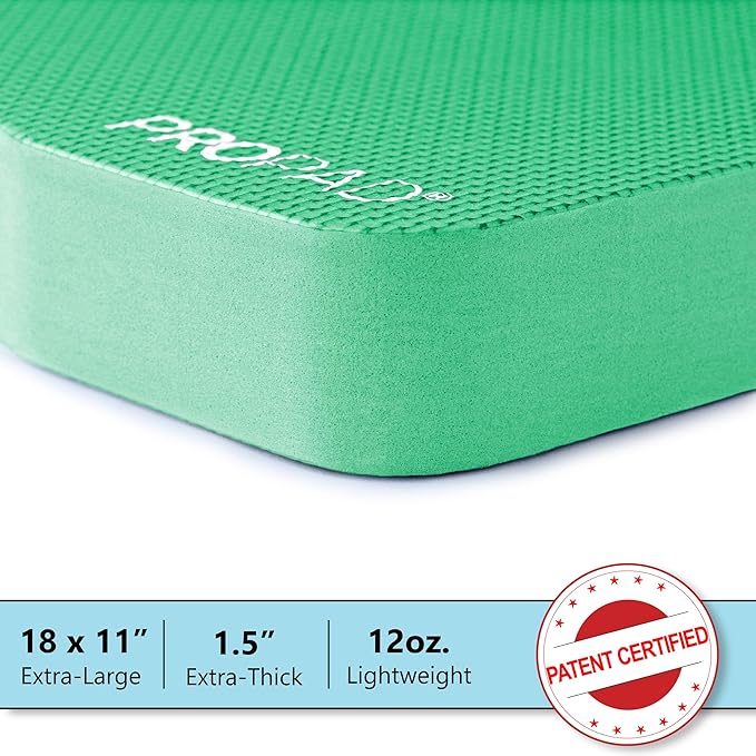 Thick Kneeling Pad, Garden Kneeler for Gardening, Bath Kneeler for Baby Bath, Kneeling Mat for Exercise & Yoga, Knee Pad for Work, Floor Foam Pad, Extra Large (XL) 18 x 11 x 1.5 Inches, Green