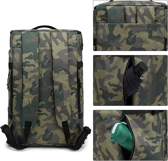 Kalesi Gym Duffle Bag Backpack 4-Way Waterproof with Shoes Compartment for camouflage travel Sport Hiking laptop (camouflage)