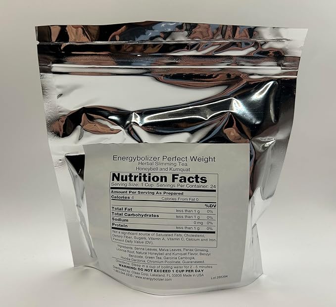 Energybolizer Perfect Weight Herbal Tea (24 Bags)| Natural Energy Booster for Women and Men | Increase Energy, Improve Digestion (Honeybell Kumquat)