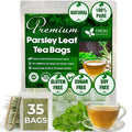 FreshDrinkUS, Premium 35 Parsley Leaf Tea Bags, 100% Natural & Pure from Parsley Leaves. Loose Leaf Parsley Herbal Tea. Made with Natural Material Tea Bags. No Sugar, No Caffeine, No Gluten, Vegan.