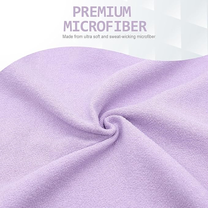 Eunzel 2 Pack Hot Yoga Towel with Grip Dot, Non Slip Yoga Mat Towe Sweat Absorbent Towel for Hot Yoga,Bikram, Pilates and Fitness 72" x 24", Taro Purple
