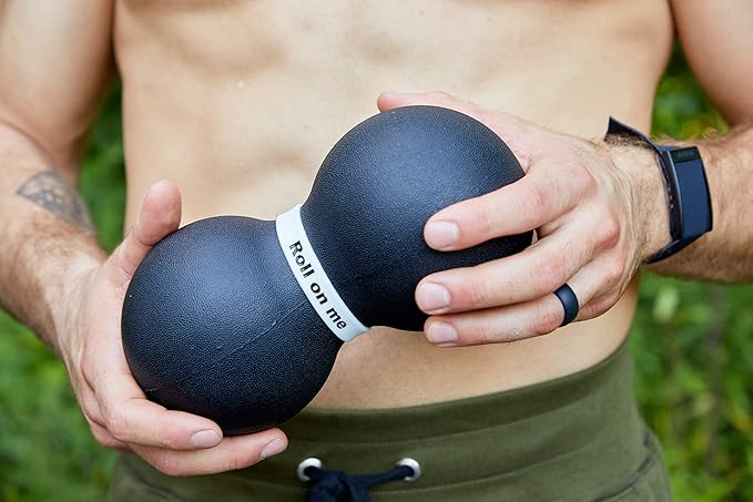 Infinity Roller, Peanut Foam Roller, Large 8-Inch Double Massage Ball Exercise Roller (Black - Firm)