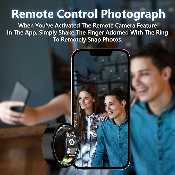 Smart Health Ring for Women Men Fitness Tracker with Heart Rate, Blood Oxygen, Blood Pressure, Sleep Monitoring, Step Counting, IP68 Waterproof for iOS and Android, No Subscription Fee, Silver 10