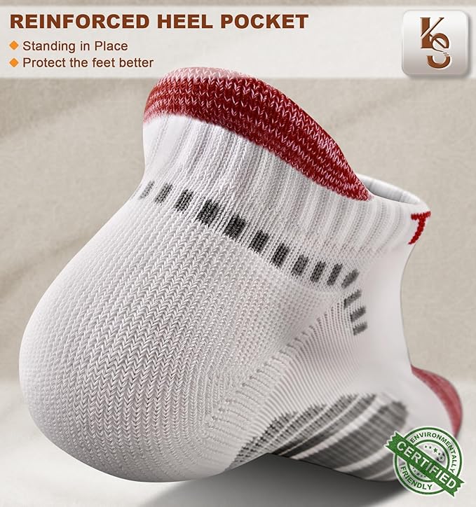 KEMISANT Men Running Socks,Active Ankle Socks No show Cushioned Footbed Arch Support