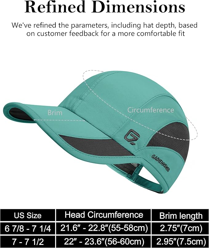 GADIEMKENSD Quick Dry Run Hat Cooling Breathable Mesh