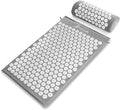 ProsourceFit Acupressure Mat and Pillow Set for Back/Neck Pain Relief and Muscle Relaxation, Large - Gray/Gray
