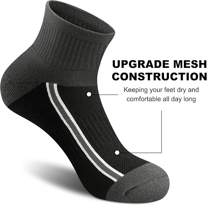 Gonii men ankle socks for men athletic running Cushion Quarter Socks 5 Pairs