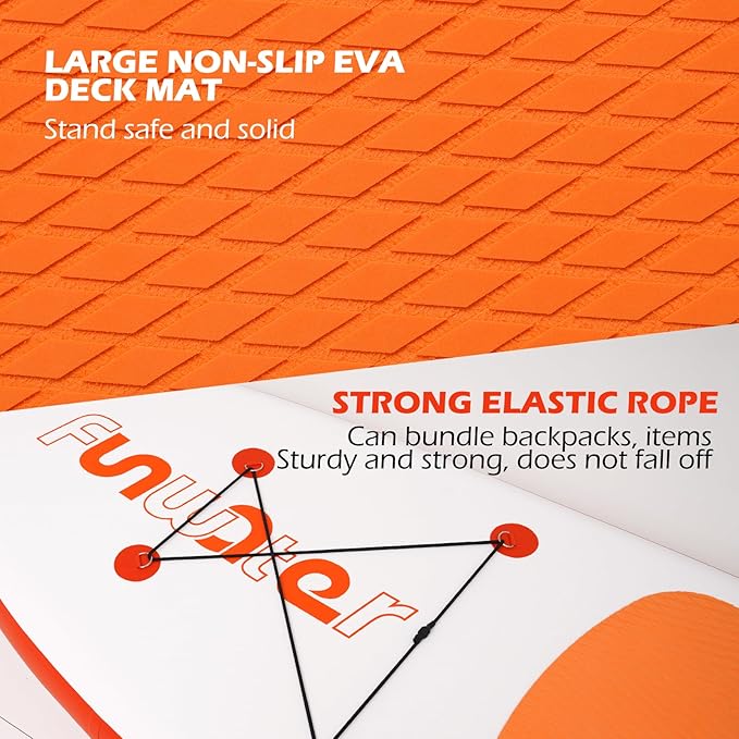 FunWater Inflatable Ultra-Light Stand Up Paddle Board for All Skill Levels with Premium SUP Paddleboard Accessories,Non-Slip Comfort Deck for Youth & Adults