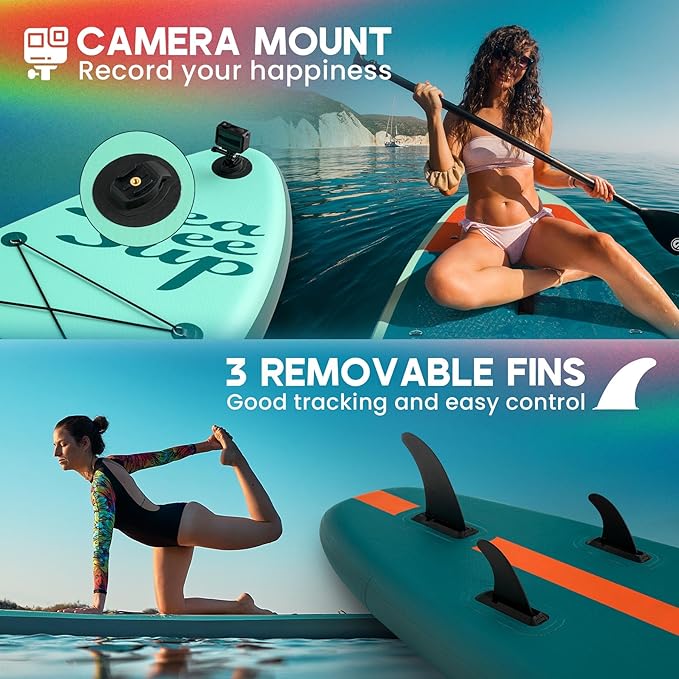 Inflatable Stand Up Paddle Board with Sup Board Accessories, Durable, Lightweight,Wide Stable Design,Wide Non-Slip Deck, Non-Slip Comfort Deck Pink Paddle Board for Women & Girls