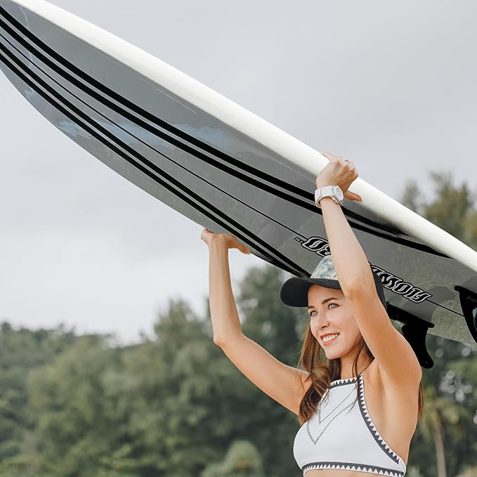 FLOWBOARD Surfboard Softboard Foam - Include (3) Fins 6’ Foot Leash and (2) Wood Stringers Inside Board Availalable in 6' and 7' Short Board and 8' Longboard