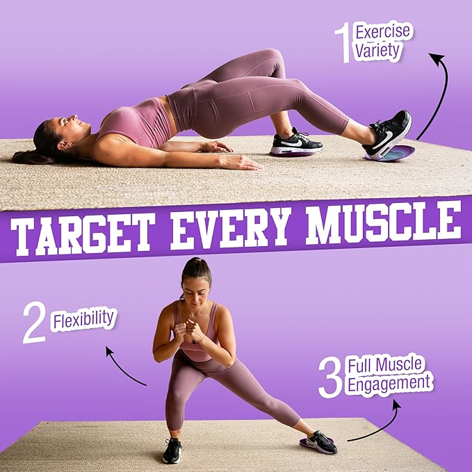 Gliding Discs for Working Out - Exercise Sliders for Carpet & Hardwood Floors 1 Pair, Authentic Workout Sliders Disc for Full Body Resistance Workout, Includes 4 Streaming Video Workouts