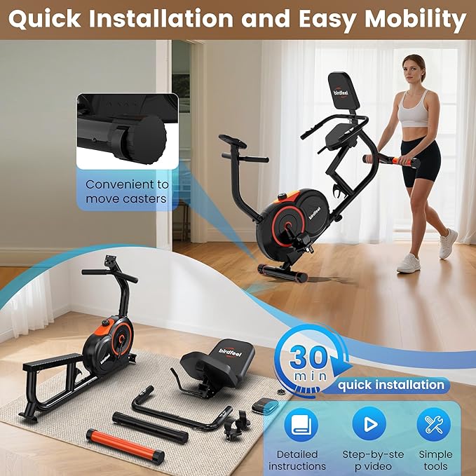 Recumbent Exercise Bike for Home,Recumbent Stationary Bikes for Adults & Seniors,Load Capacity of 400 pounds,Equipped with 16 Adjustable Gears, and Soft Adjustable Seats