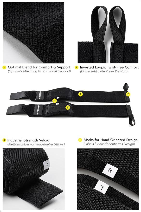 Fitgriff® Lifting Straps & Wrist Wraps (Bundle) Superior Support for Weightlifting & Gym Workouts - for Men and Women