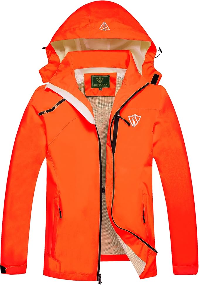 GIISAM Mens Windproof Jacket Waterproof Lightweight Mountain Sport Jacket for Men Hooded Windbreaker Raincoat