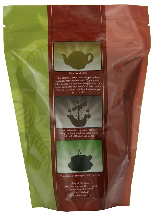 English Tea Store Loose Leaf, Orange Spice Naturally Flavored Black Tea Pouches, 4 Ounce (Pack of 2)